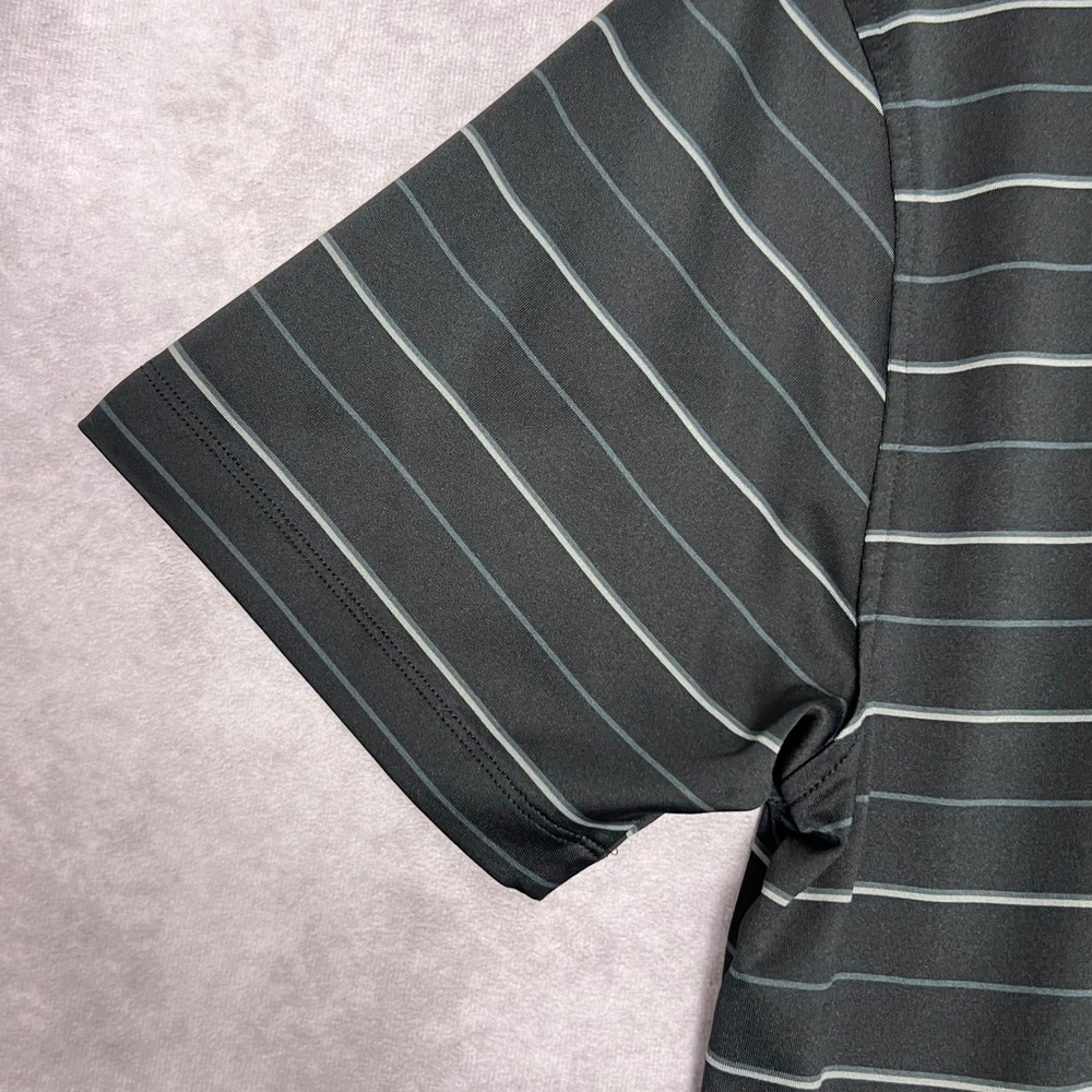Under Armour Polo Shirt Mens Medium Black Striped Coldblack HeatGear 1287384-001 - Picture 10 of 10
